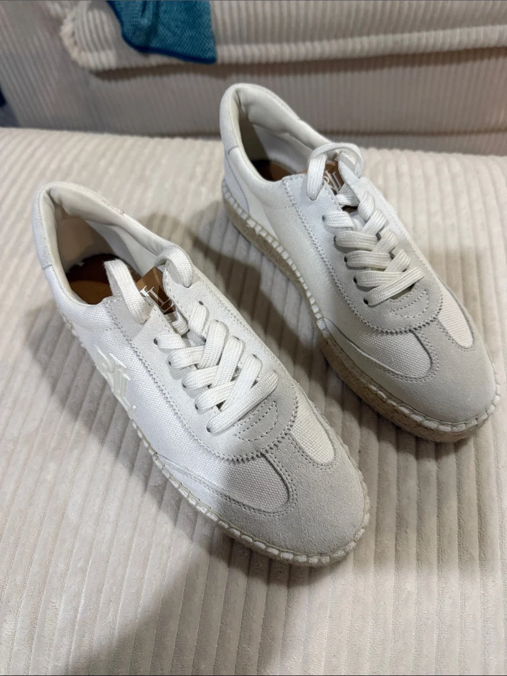 Lauren Ralph Lauren White Canvas/suede Espadrille Sneaker - Women's size 7.5 NBW